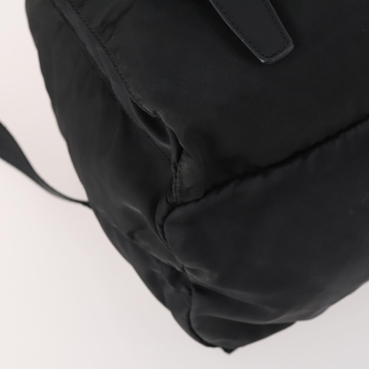 PRADA Backpack Nylon Black Silver Auth 182356