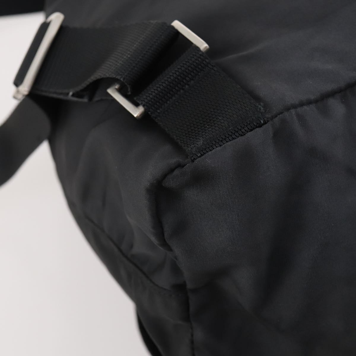 PRADA Backpack Nylon Black Silver Auth 182356