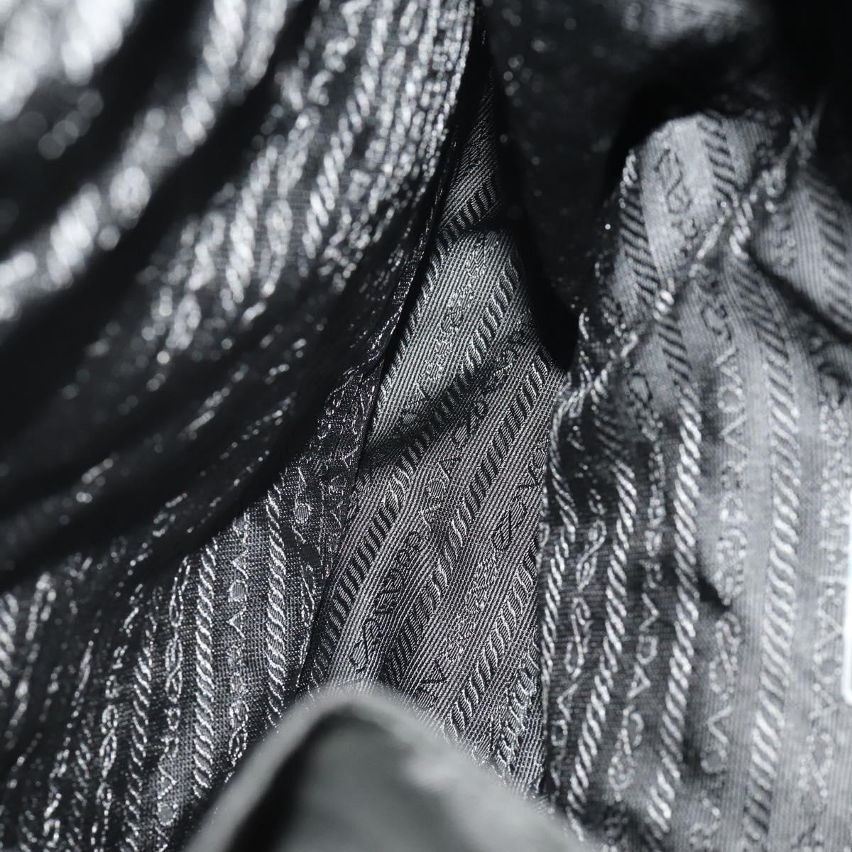 PRADA Backpack Nylon Black Silver Auth 182356