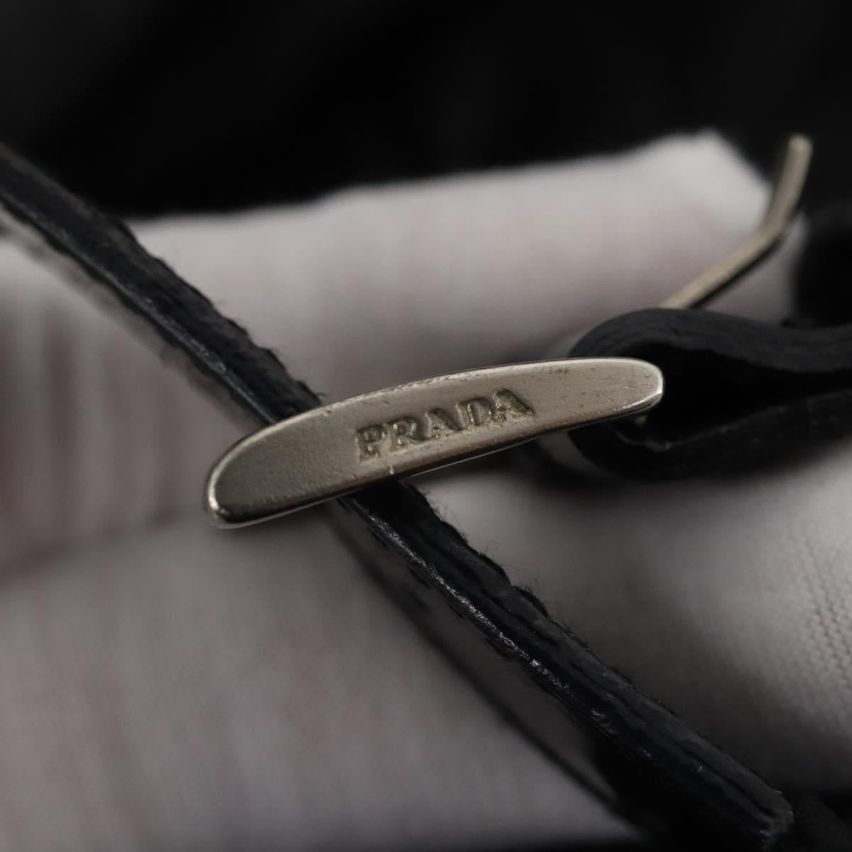 PRADA Backpack Nylon Black Silver Auth 182356