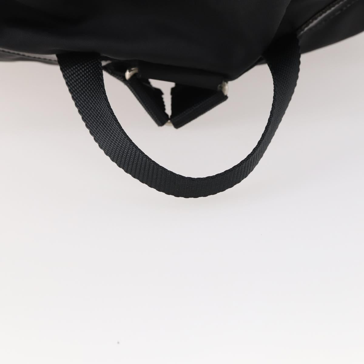 PRADA Backpack Nylon Black Silver Auth 182356