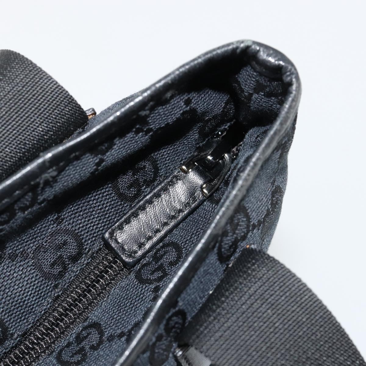 GUCCI GG Canvas Tote Bag Black Silver 019 0402 Auth 182358