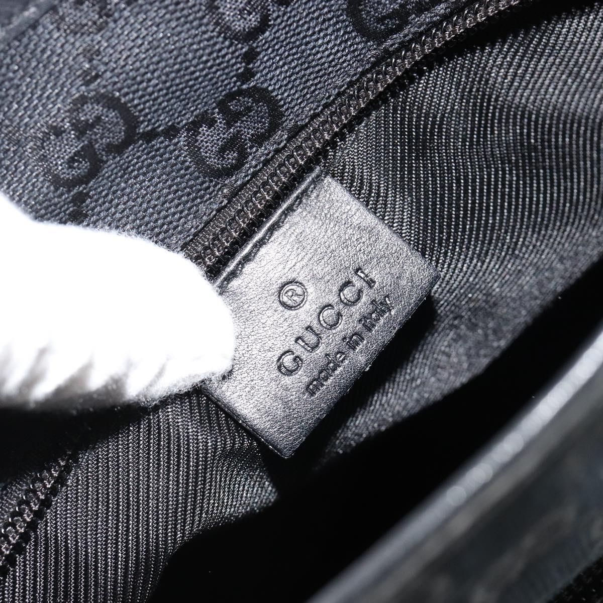 GUCCI GG Canvas Tote Bag Black Silver 019 0402 Auth 182358