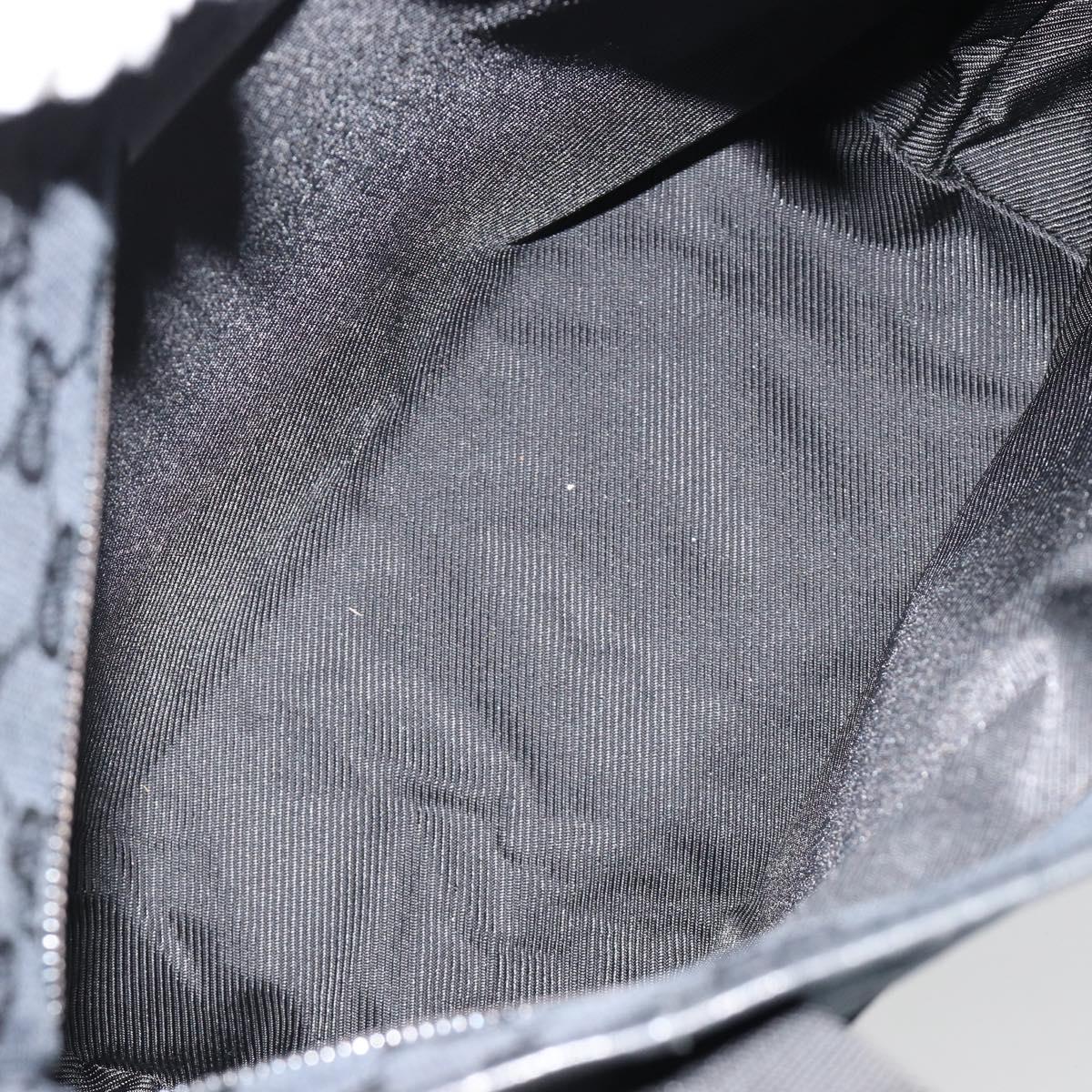 GUCCI GG Canvas Tote Bag Black Silver 019 0402 Auth 182358