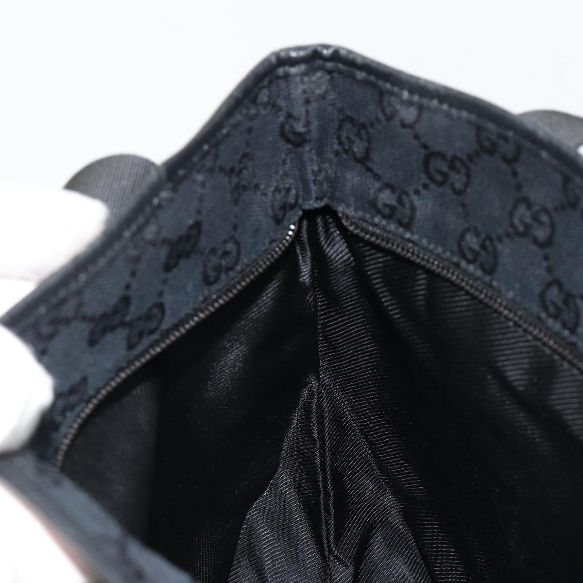 GUCCI GG Canvas Tote Bag Black Silver 019 0402 Auth 182358