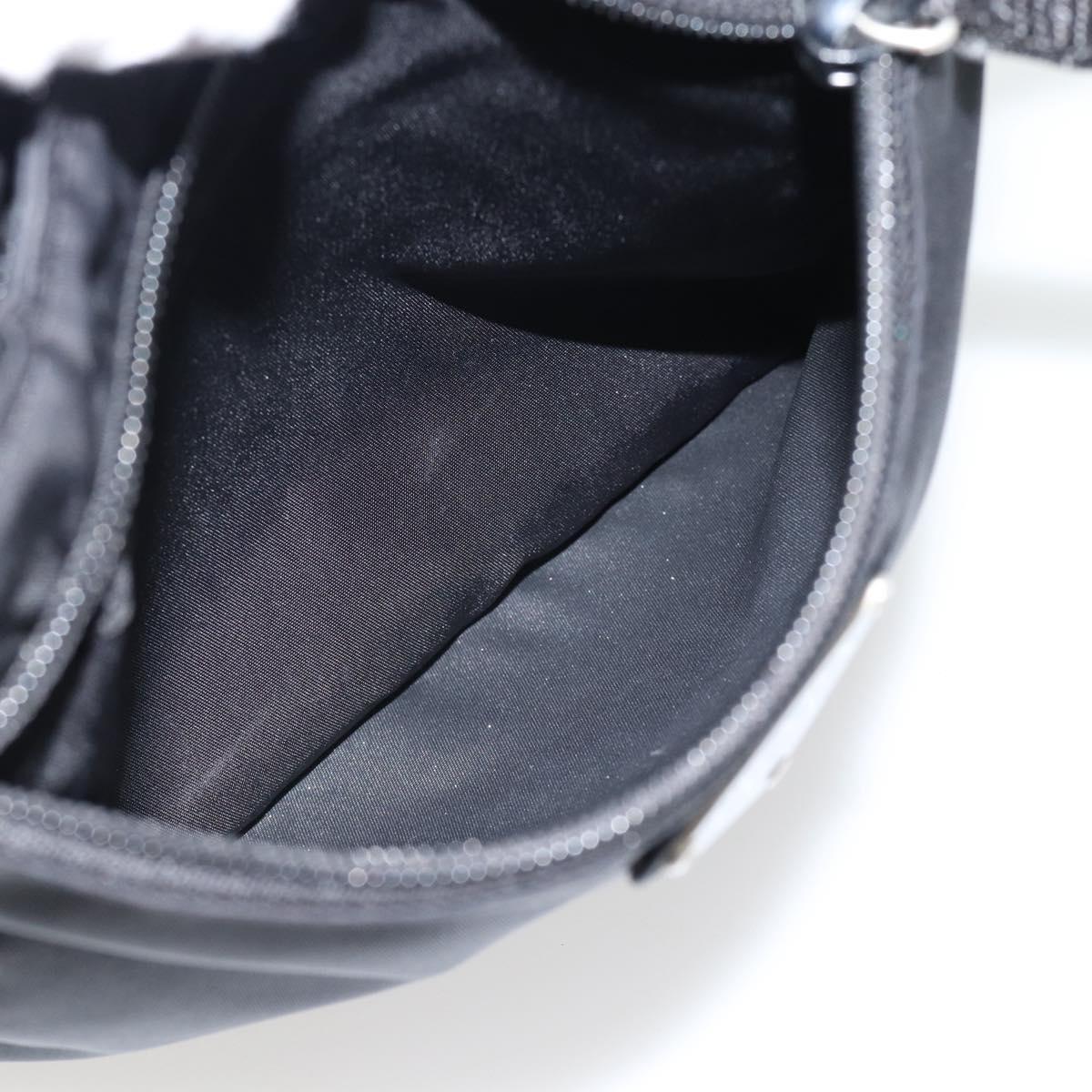 PRADA Shoulder Bag Nylon Black Silver Auth 182359A