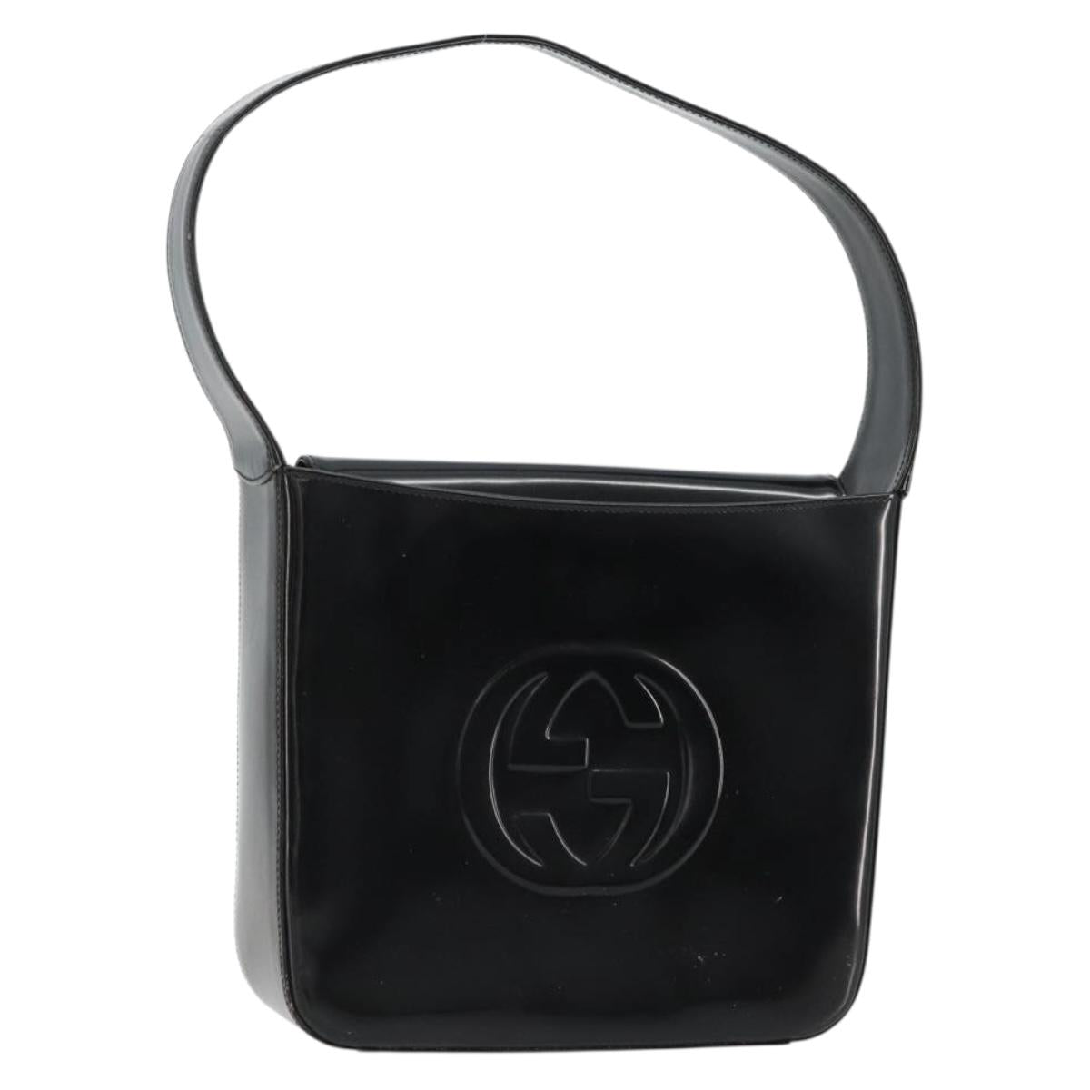 GUCCI Shoulder Bag Patent leather Black Silver 000 1013 0506 Auth 182360