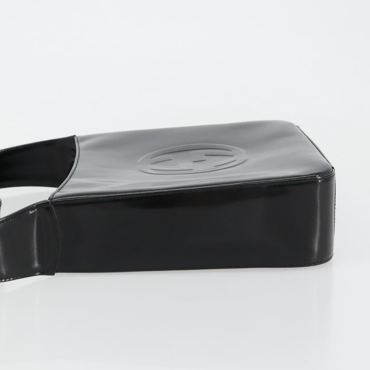 GUCCI Shoulder Bag Patent leather Black Silver 000 1013 0506 Auth 182360