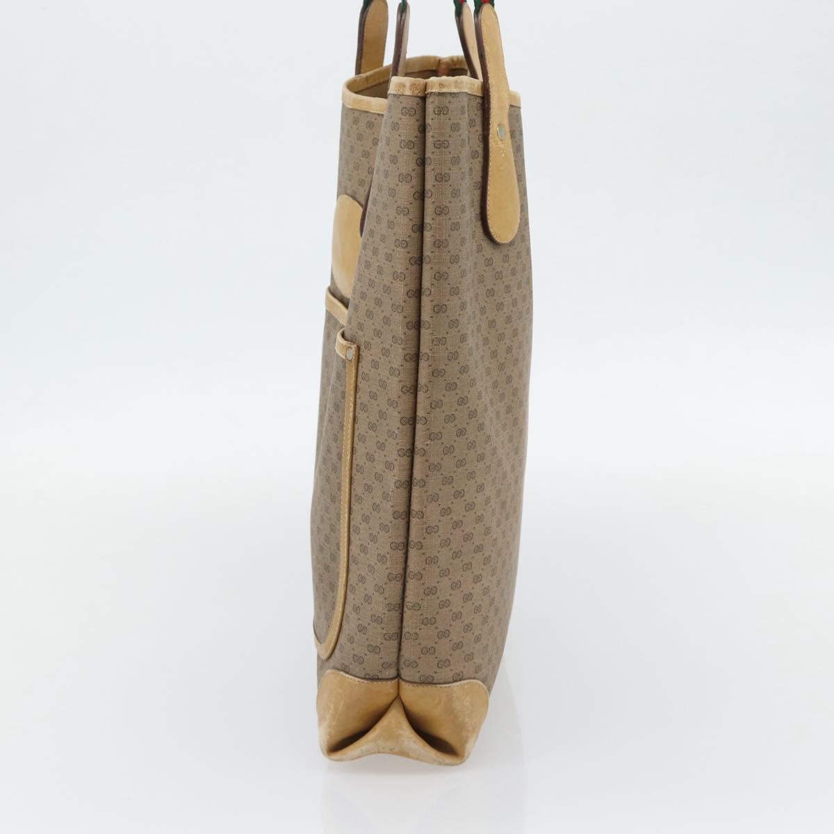 GUCCI Micro GG Supreme Web Sherry Line Bag PVC Beige 002 904 0223 Auth 182364