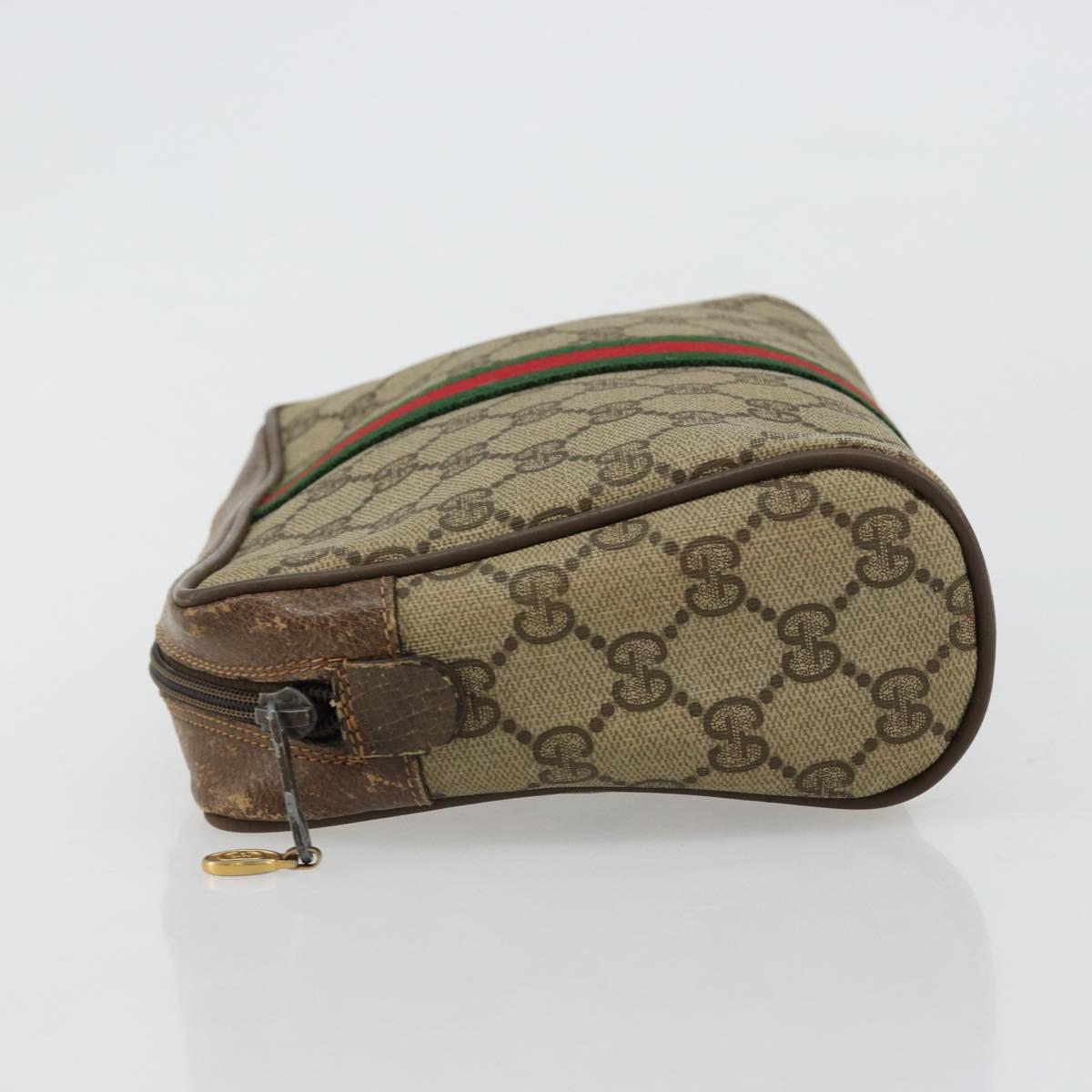 GUCCI GG Supreme Web Sherry Line Bag Beige Red Green 63 01 012 Auth 182367