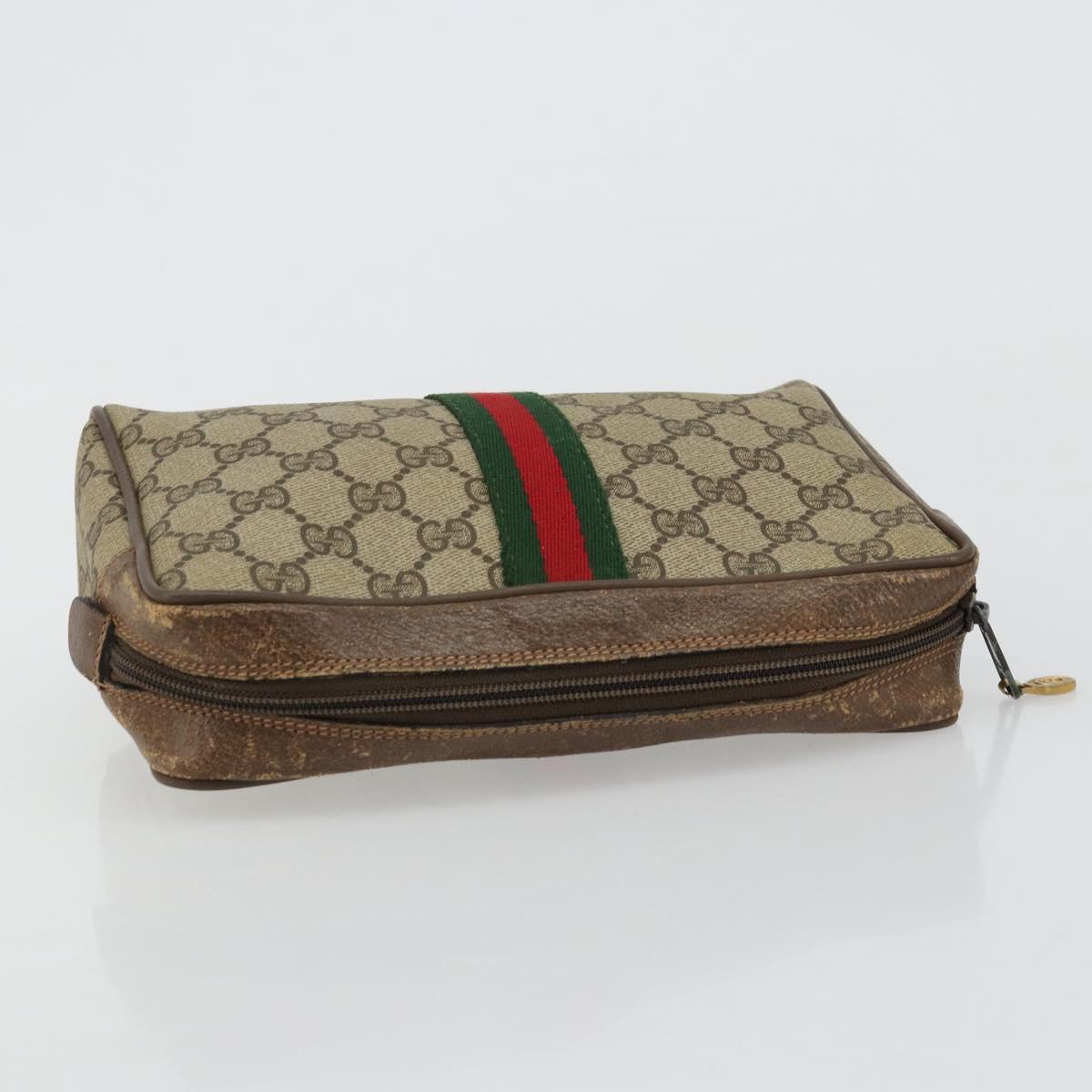 GUCCI GG Supreme Web Sherry Line Bag Beige Red Green 63 01 012 Auth 182367