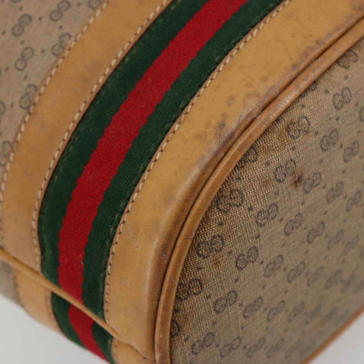 GUCCI Micro GG Supreme Web Sherry Line Bag PVC Beige 001 115 4793 Auth 182369