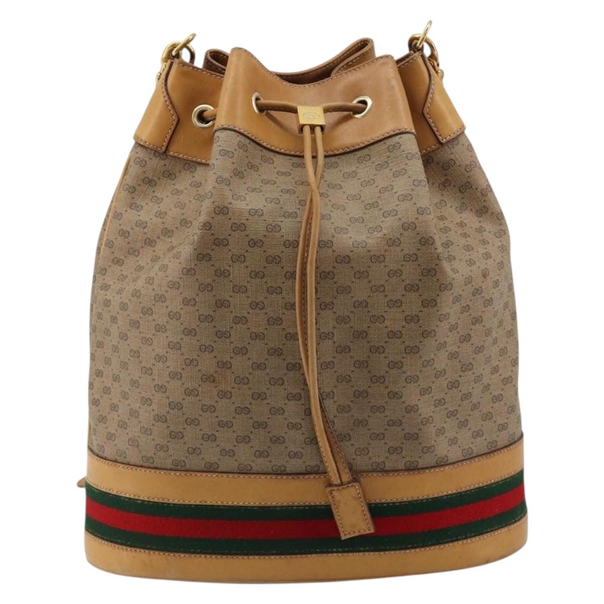 GUCCI Micro GG Supreme Web Sherry Line Bag PVC Beige 001 115 4793 Auth 182369