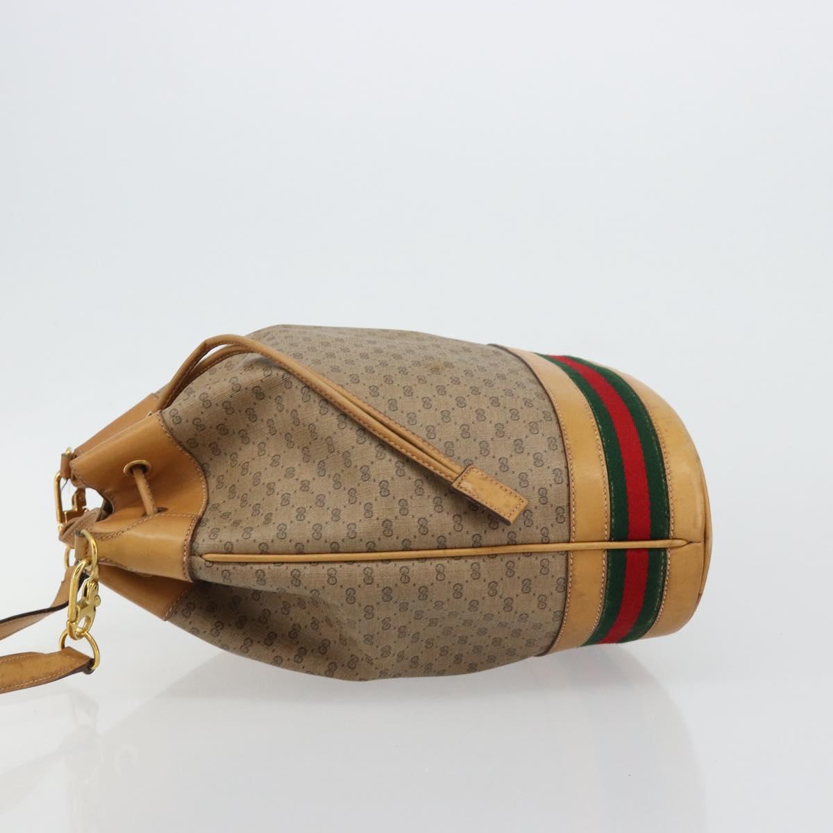 GUCCI Micro GG Supreme Web Sherry Line Bag PVC Beige 001 115 4793 Auth 182369