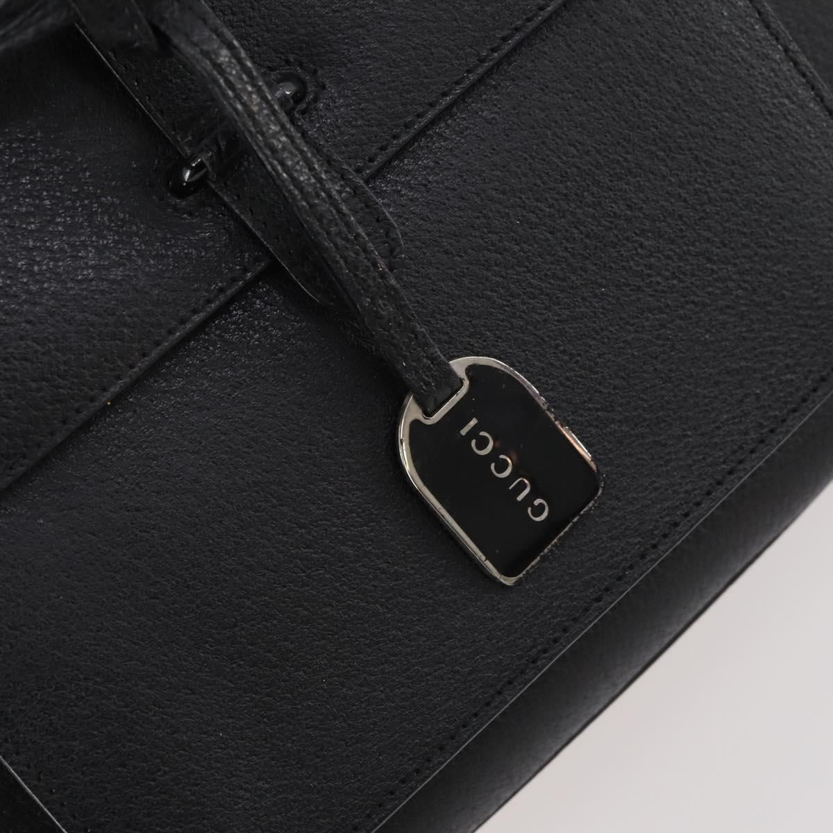 GUCCI Hand Bag Leather 2way Black Silver 000 2058 0307 5 Auth 182370