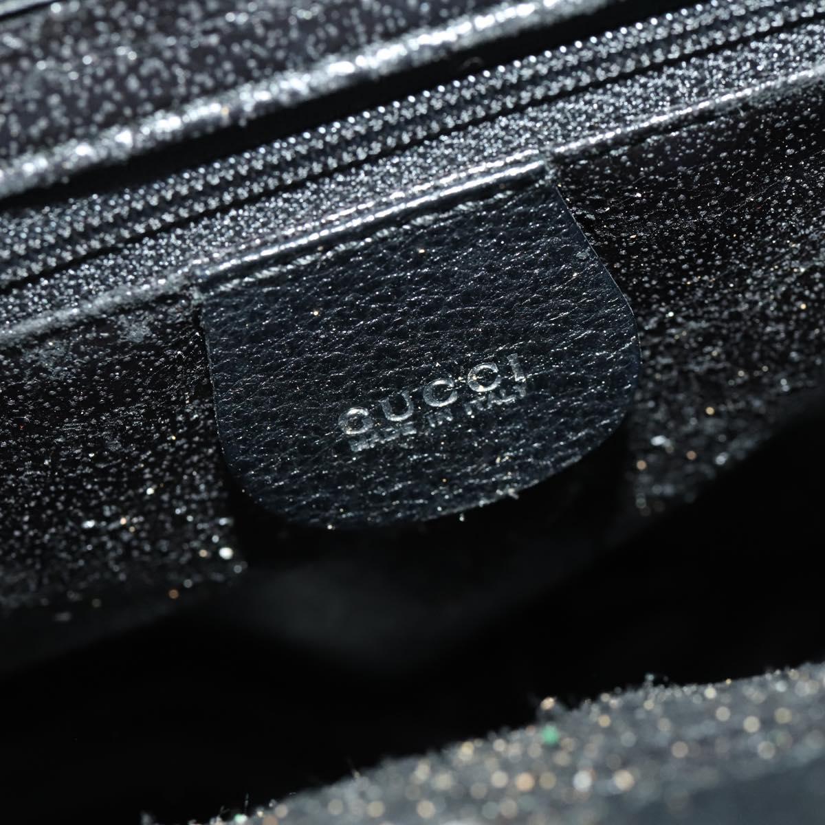 GUCCI Hand Bag Leather 2way Black Silver 000 2058 0307 5 Auth 182370