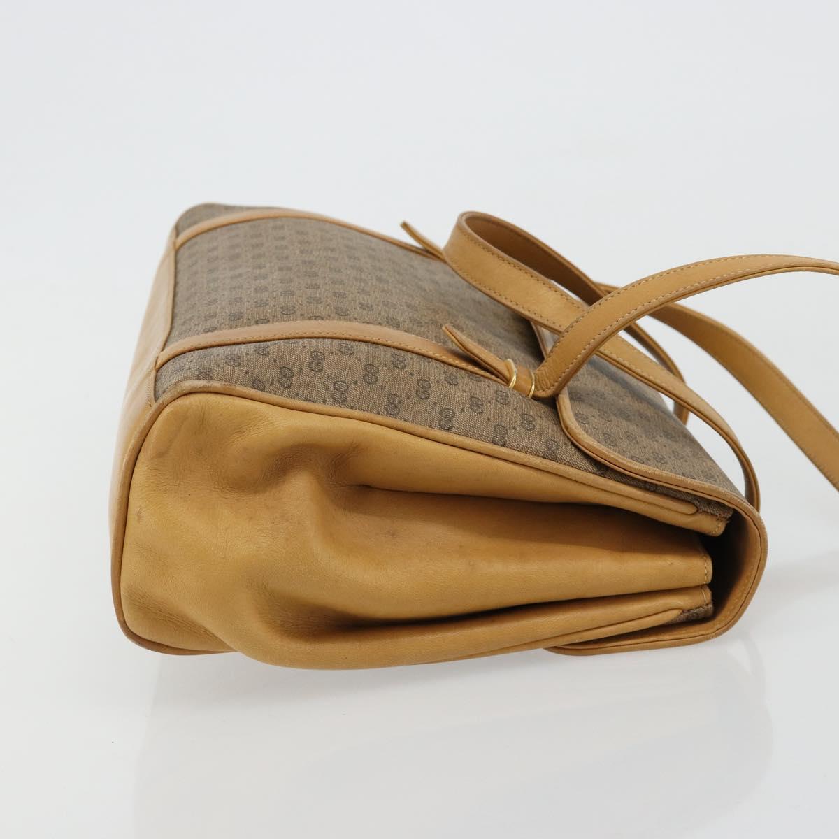 GUCCI Micro GG Supreme Hand Bag PVC Beige Gold 000 46 4857 Auth 182375