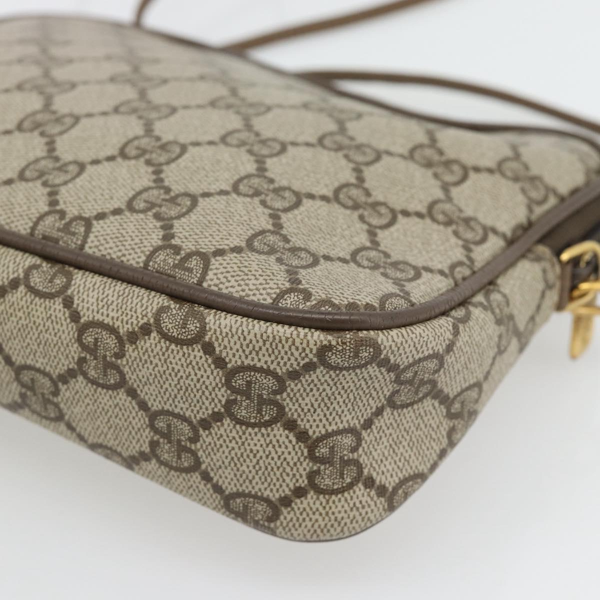 GUCCI GG Supreme Shoulder Bag PVC Beige Gold 97 02 068 Auth 182376