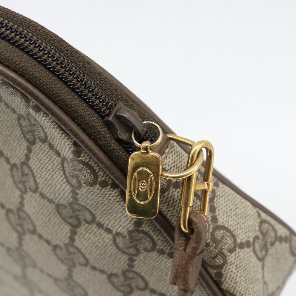 GUCCI GG Supreme Shoulder Bag PVC Beige Gold 97 02 068 Auth 182376