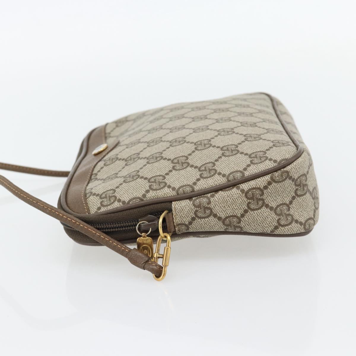 GUCCI GG Supreme Shoulder Bag PVC Beige Gold 97 02 068 Auth 182376