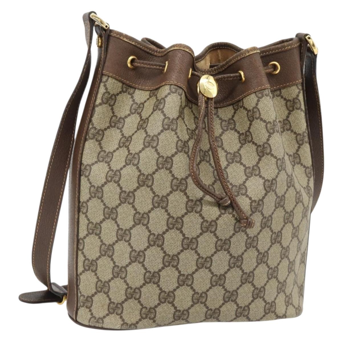 GUCCI GG Supreme Shoulder Bag PVC Beige Gold 001 115 6179 4023 Auth 182381