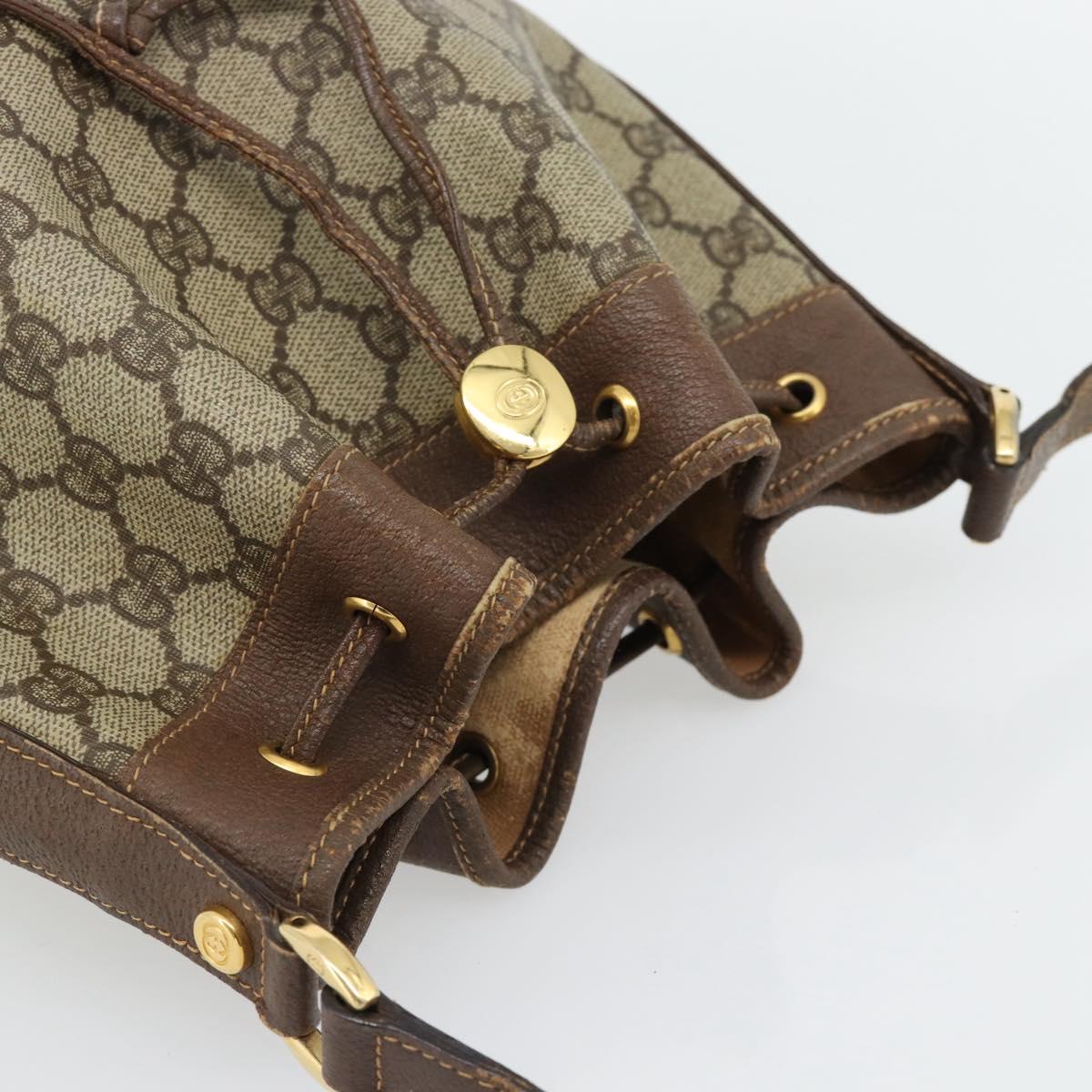GUCCI GG Supreme Shoulder Bag PVC Beige Gold 001 115 6179 4023 Auth 182381