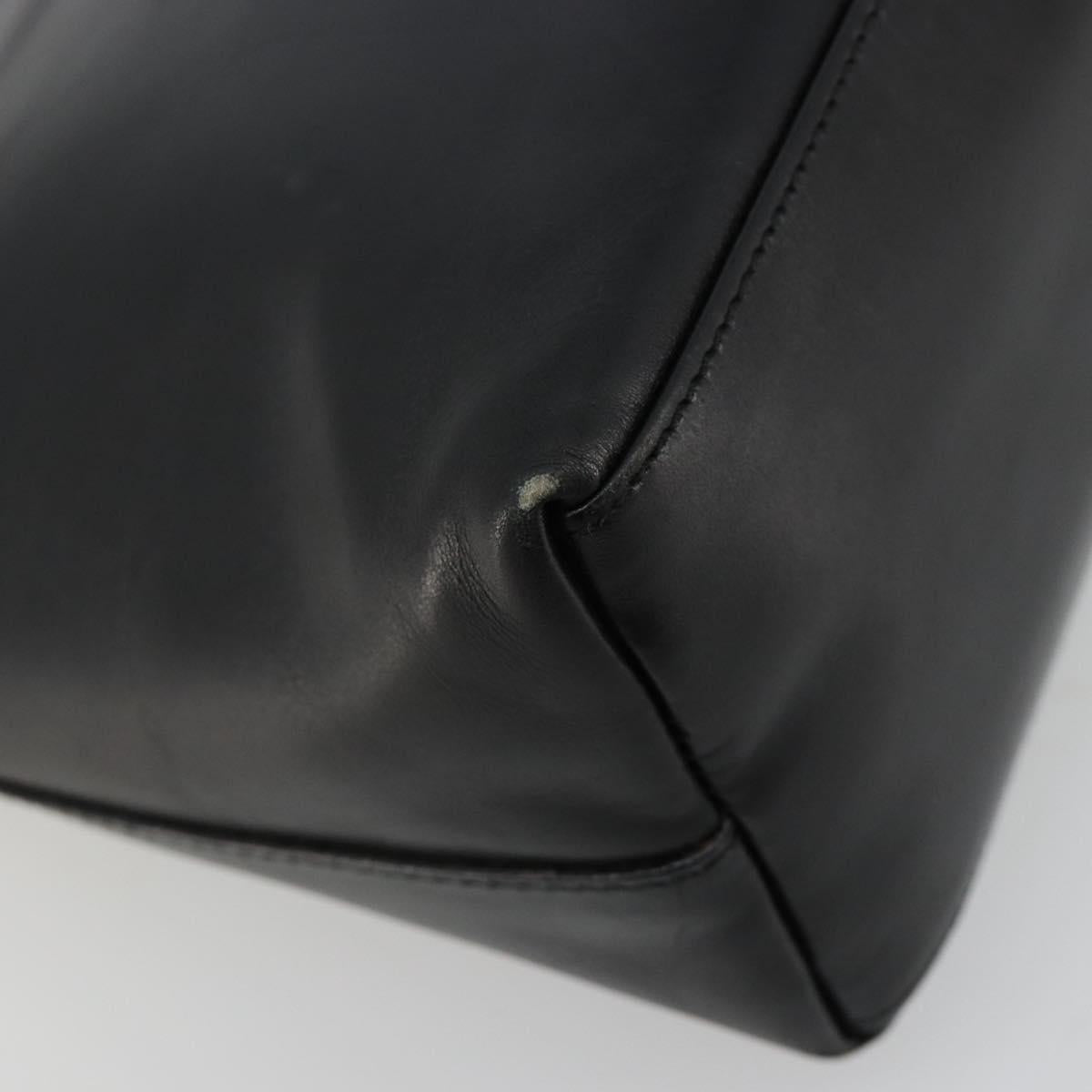 GUCCI Bamboo Shoulder Bag Leather Black Gold 001 3008 Auth 182382