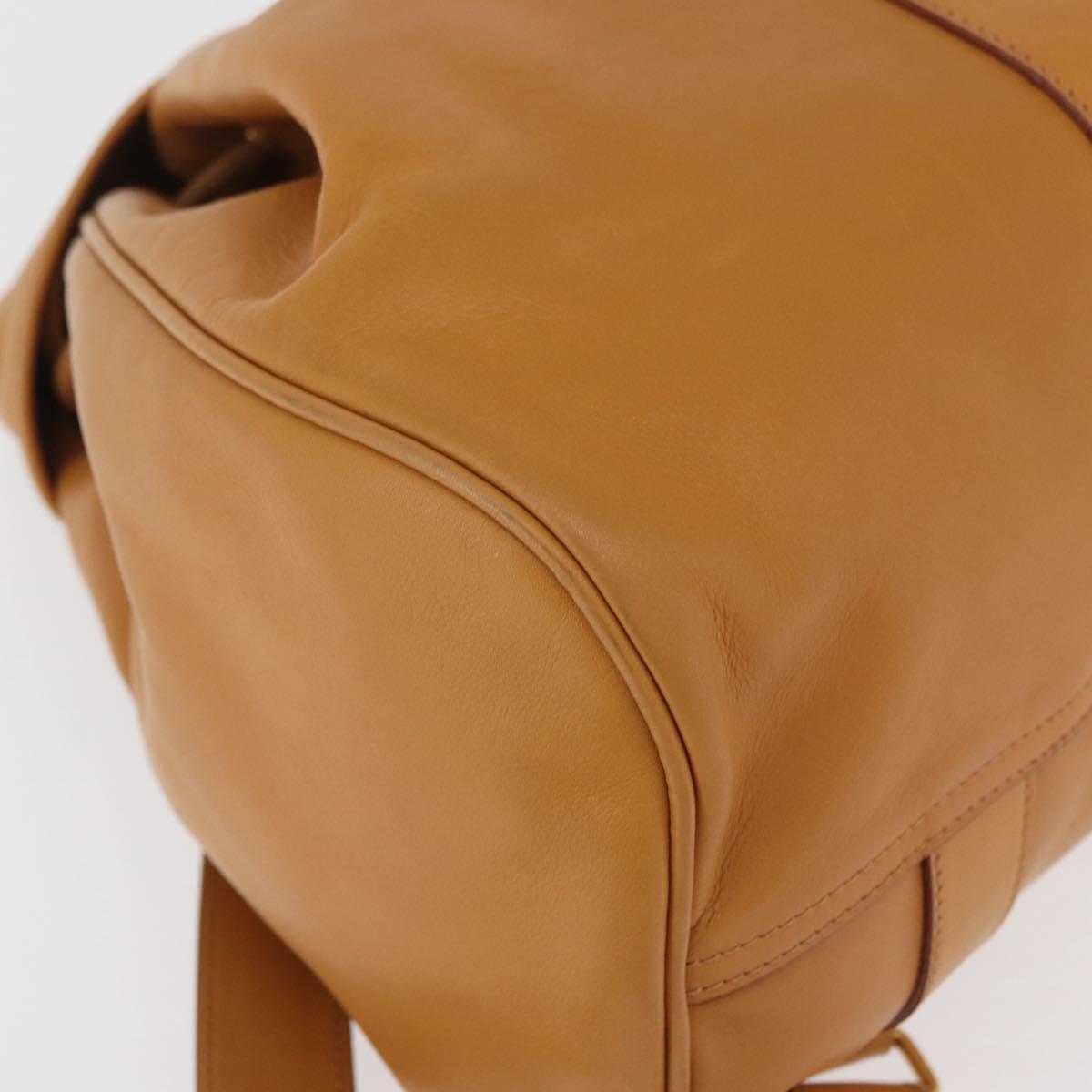 GUCCI Backpack Leather Beige Gold 003 58 0008 Auth 182383