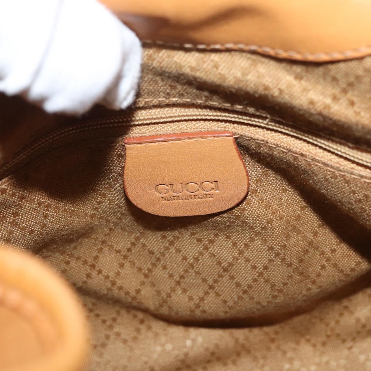 GUCCI Backpack Leather Beige Gold 003 58 0008 Auth 182383