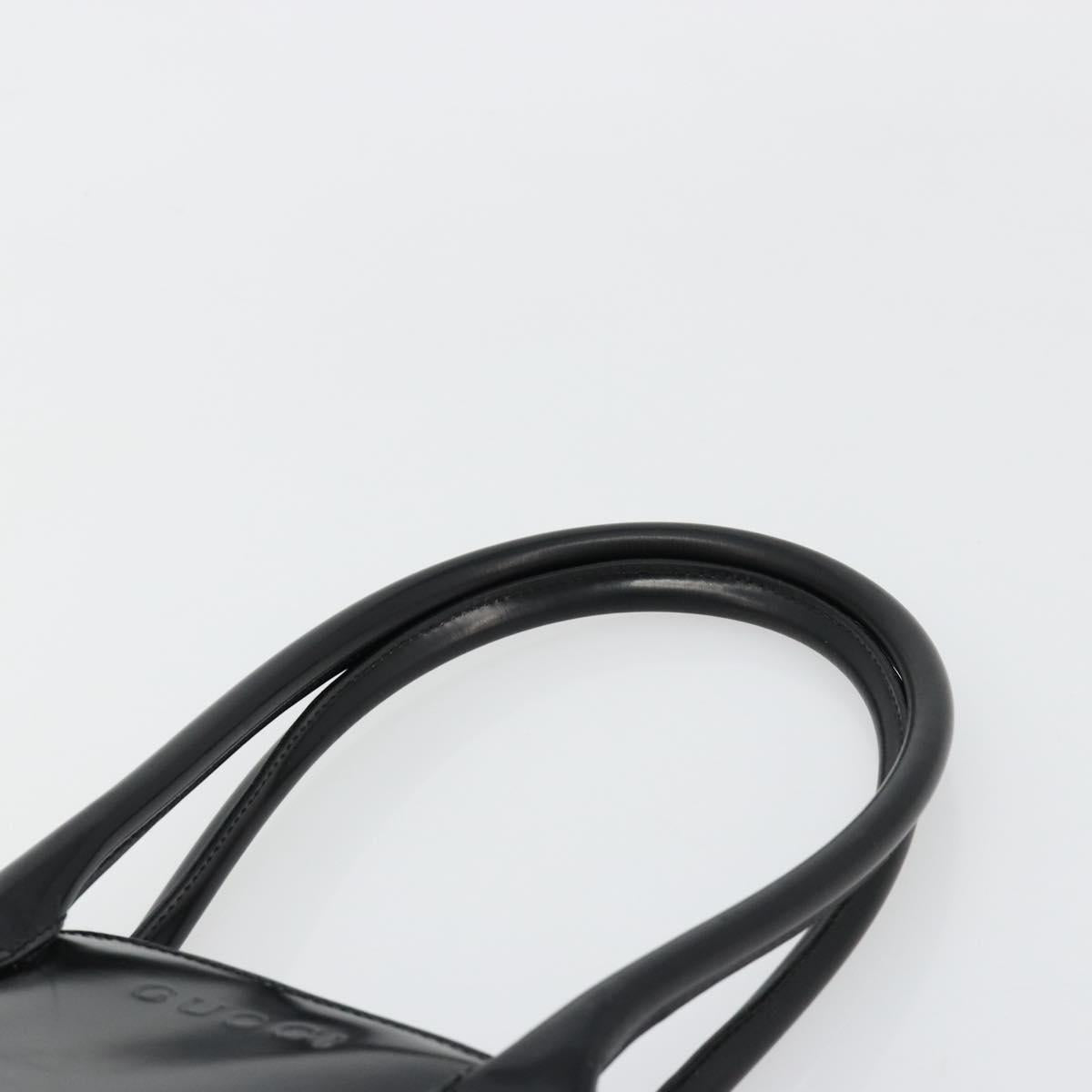 GUCCI Tote Bag Patent leather Black Gold Auth 182391