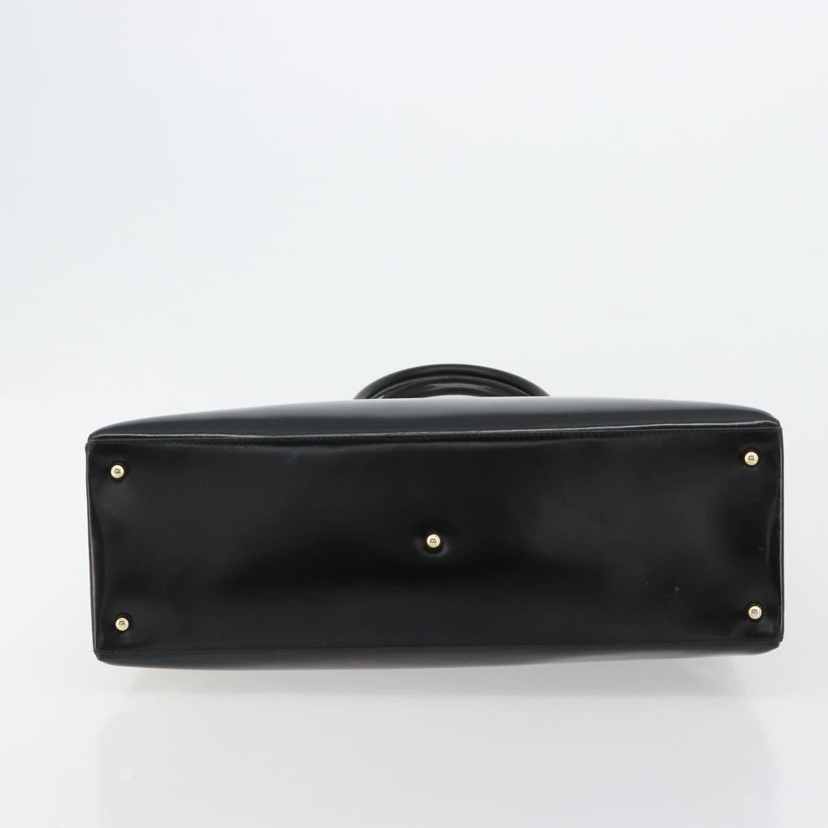 GUCCI Tote Bag Patent leather Black Gold Auth 182391