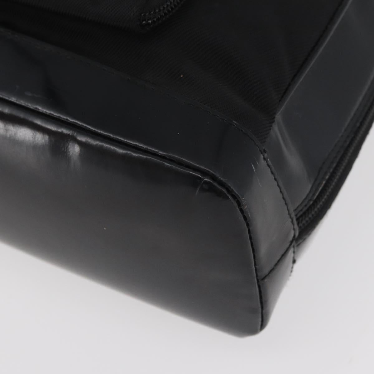 GUCCI Bamboo Shoulder Bag Patent Black Silver 003 2058 0059 5 Auth 182394