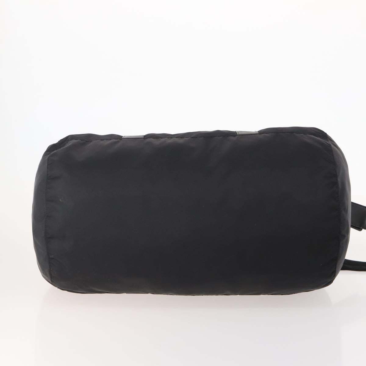 PRADA Boston Bag Nylon 2way Black Silver B4651 Auth 182395A