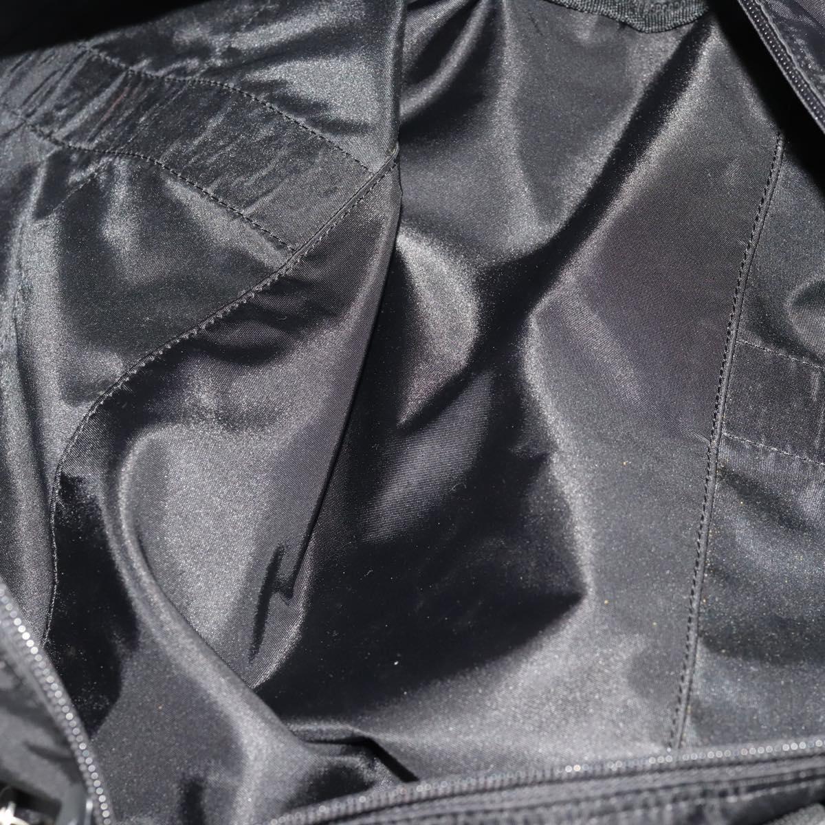 PRADA Boston Bag Nylon 2way Black Silver B4651 Auth 182395A