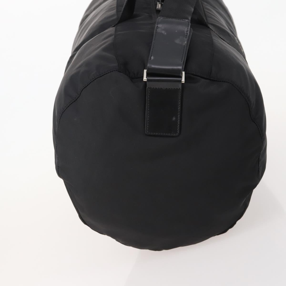 PRADA Boston Bag Nylon 2way Black Silver B4651 Auth 182395A