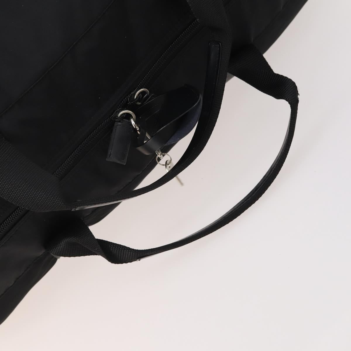 PRADA Boston Bag Nylon 2way Black Silver B4651 Auth 182395A