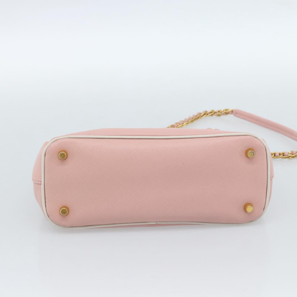 PRADA Hand Bag Safiano leather 2way Pink Gold Auth 182396