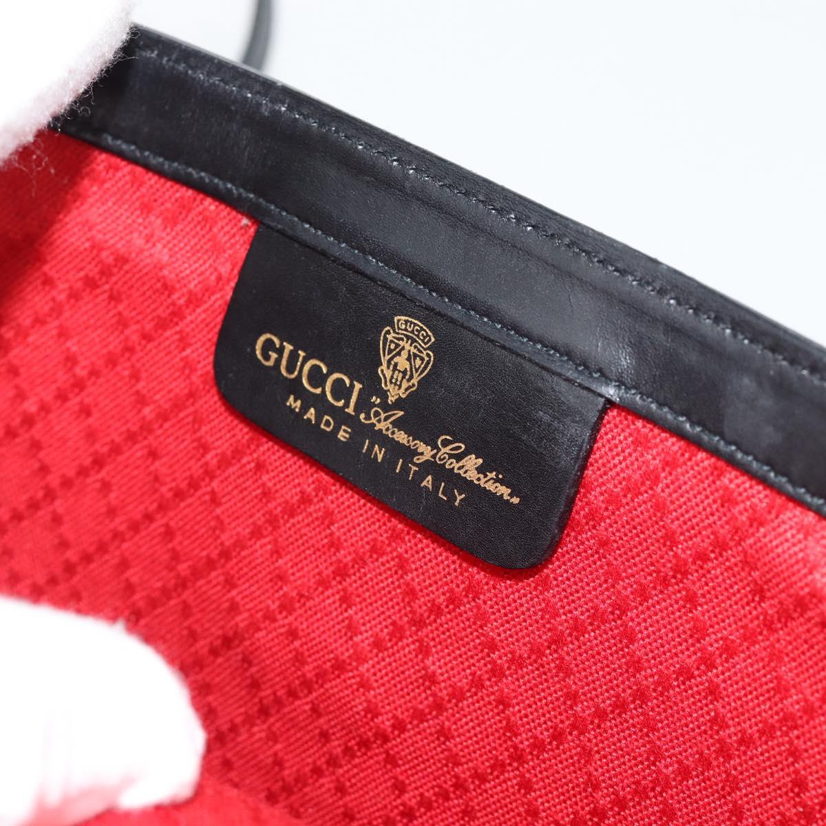 GUCCI GG Canvas Web Sherry Line Shoulder Bag Black Gold Red Auth 182398