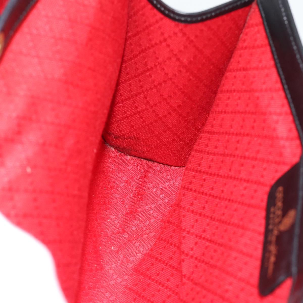 GUCCI GG Canvas Web Sherry Line Shoulder Bag Black Gold Red Auth 182398