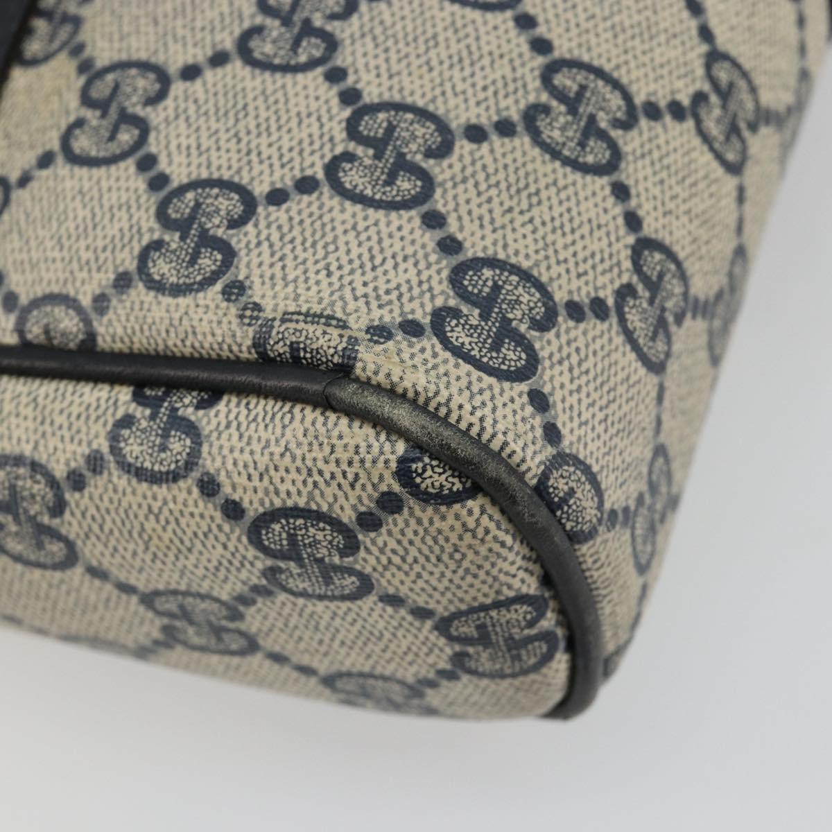 GUCCI GG Supreme Sherry Line Clutch Bag PVC Navy Red Auth 182400