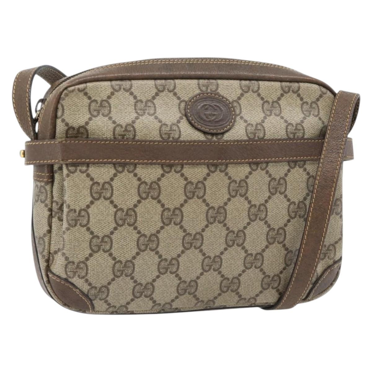 GUCCI GG Supreme Shoulder Bag PVC Beige Gold 007 90 0017 Auth 182403