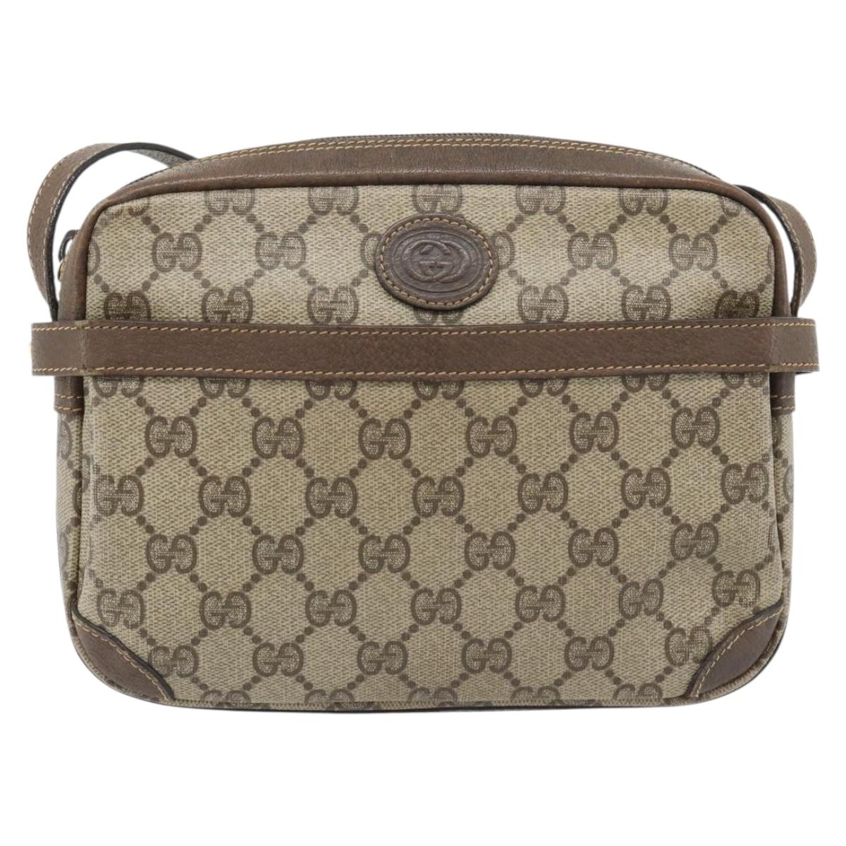 GUCCI GG Supreme Shoulder Bag PVC Beige Gold 007 90 0017 Auth 182403
