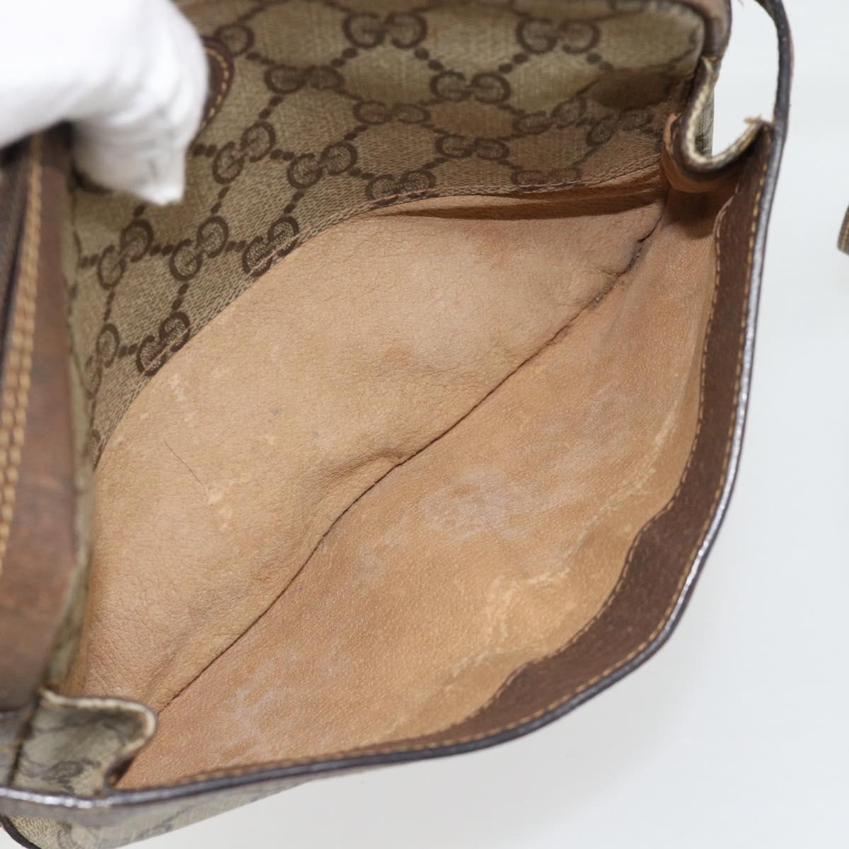 GUCCI GG Supreme Shoulder Bag PVC Beige Gold 007 90 0017 Auth 182403