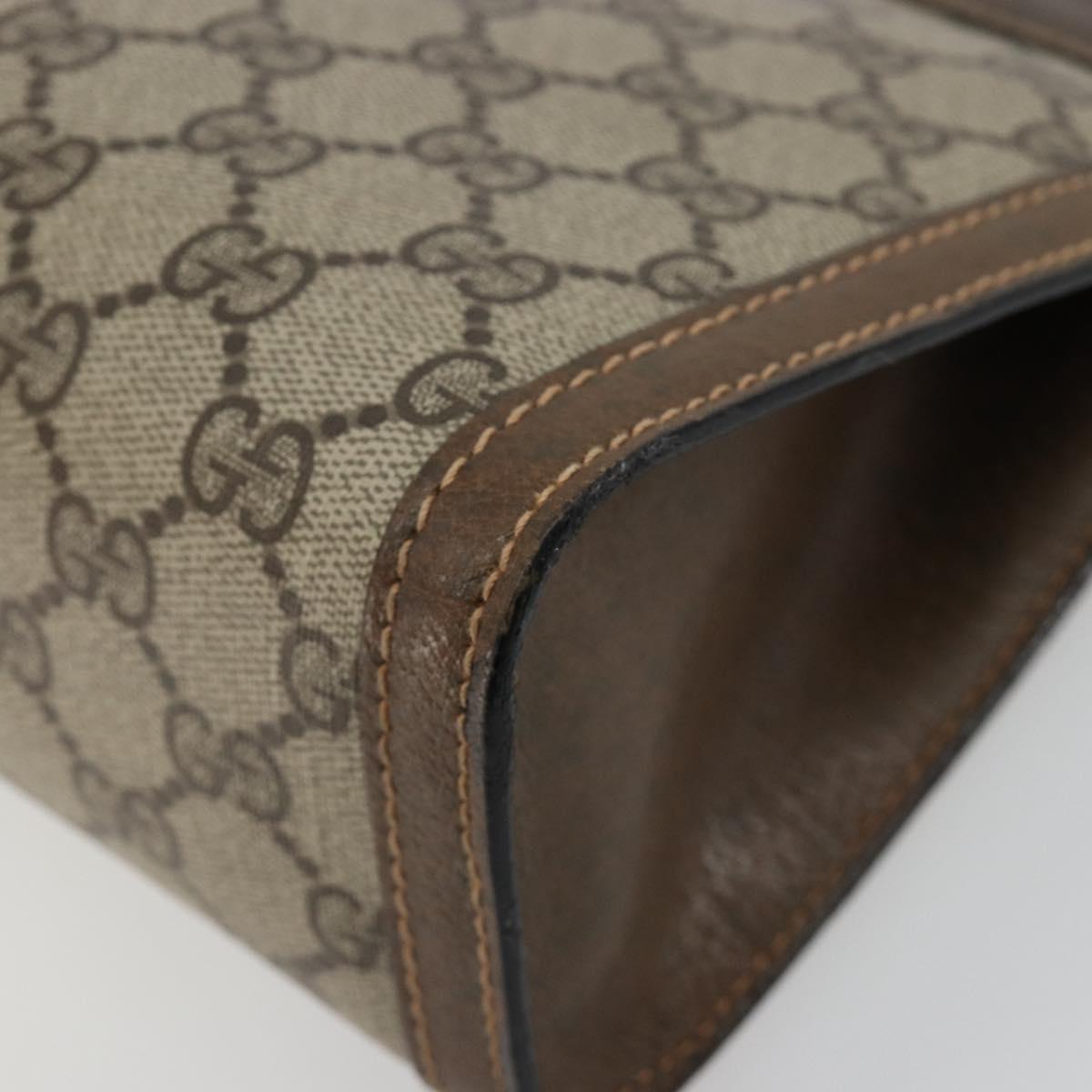 GUCCI GG Supreme Web Sherry Line Bag PVC Beige Red 64 014 2125 28 Auth 182406