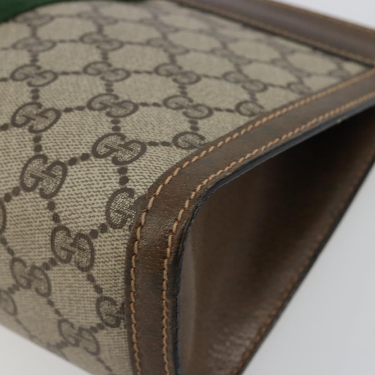 GUCCI GG Supreme Web Sherry Line Bag PVC Beige Red 64 014 2125 28 Auth 182406