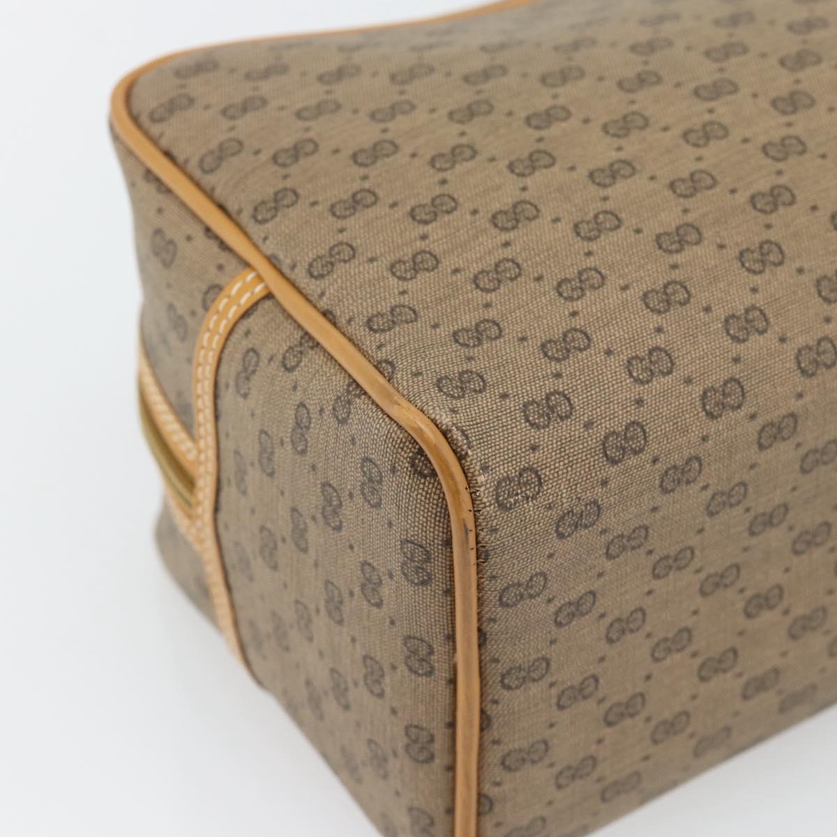 GUCCI Micro GG Supreme Clutch Bag PVC Beige Gold Auth 182408