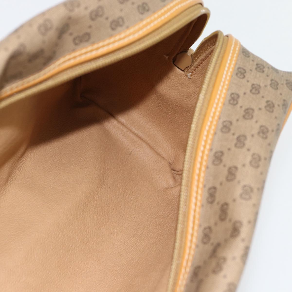 GUCCI Micro GG Supreme Clutch Bag PVC Beige Gold Auth 182408
