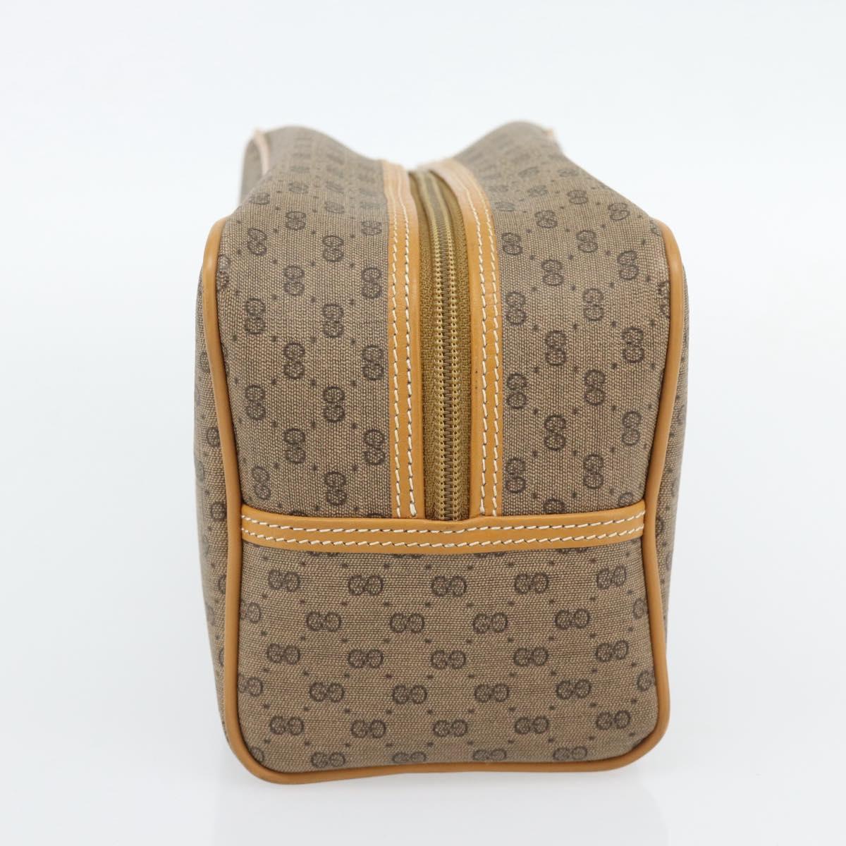 GUCCI Micro GG Supreme Clutch Bag PVC Beige Gold Auth 182408