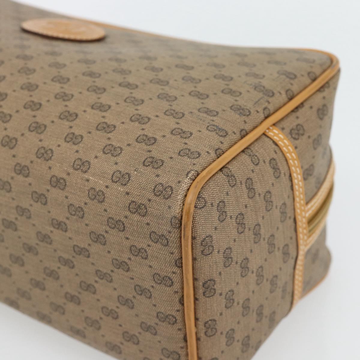 GUCCI Micro GG Supreme Clutch Bag PVC Beige Gold Auth 182408