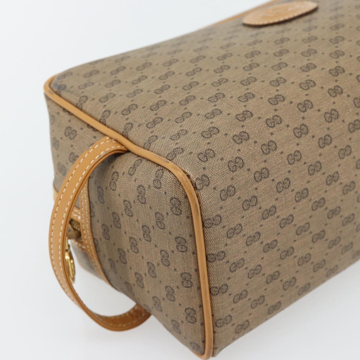 GUCCI Micro GG Supreme Clutch Bag PVC Beige Gold Auth 182408